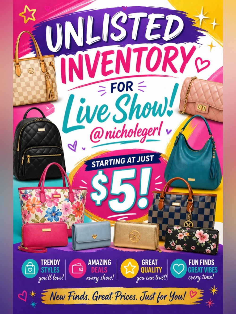 Unlisted Inventory for Live Show! (Sold per live details)